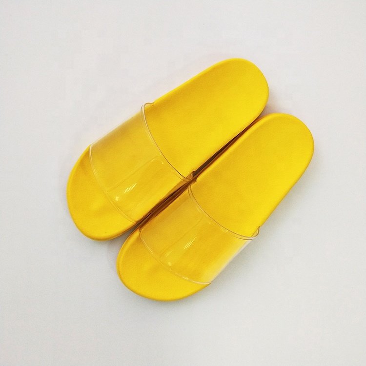 Wholesale slide sandals lady men transparent non slip slipper custom personal logo clear flip flops beach women sliders