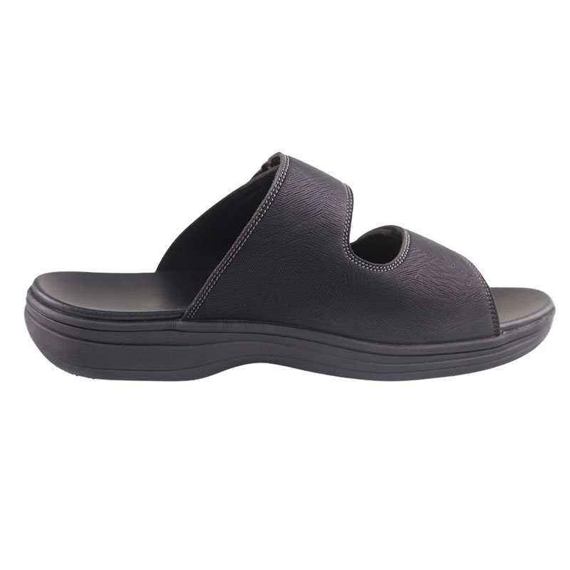 Adjustable Velcro Cowhide Leather Slippers Lightweight Open Toe Outdoor Podiatry Slides for Swollen Feet