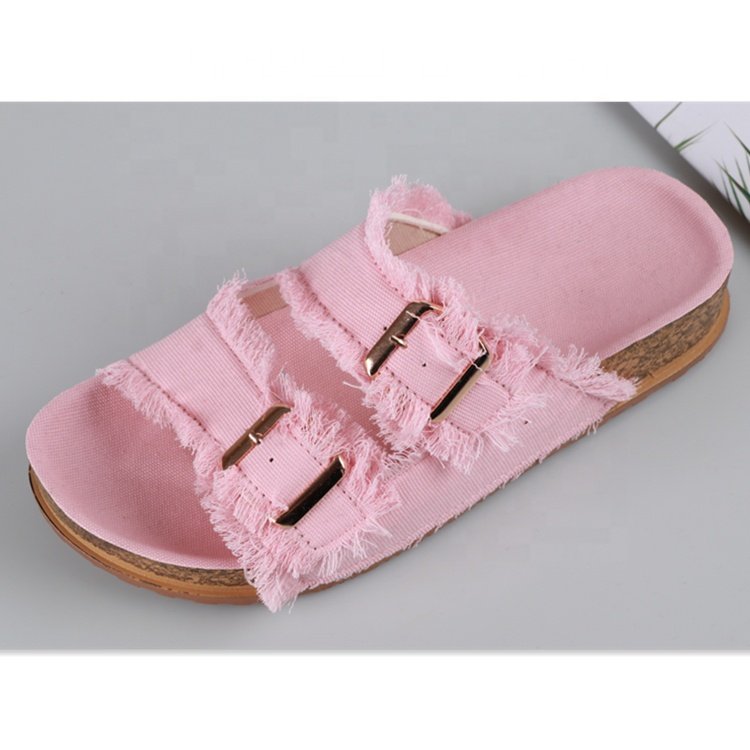 designer sandals 2021 ladies slippers and sandals with cork sole of cheap price denim cloth anti-skid durable shoes in best material