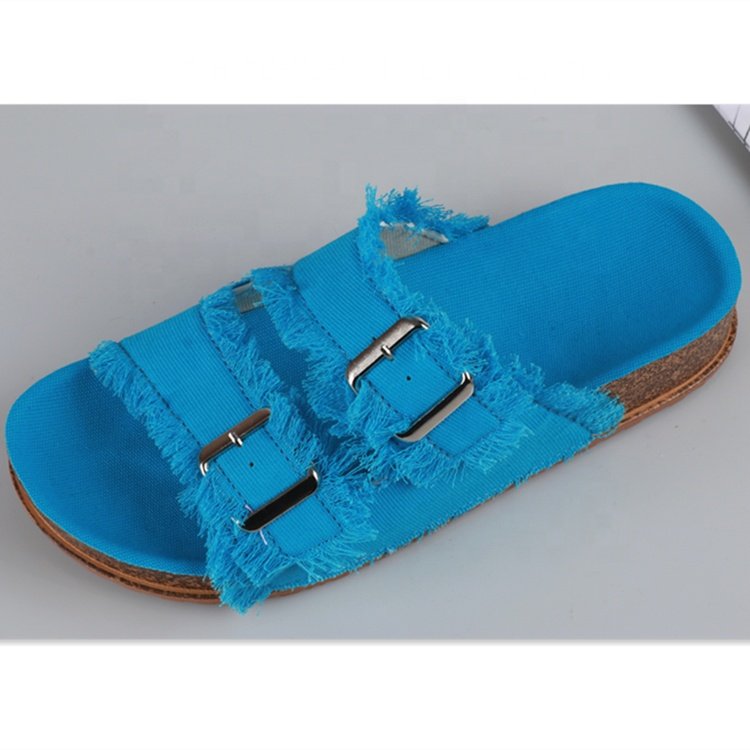 designer sandals 2021 ladies slippers and sandals with cork sole of cheap price denim cloth anti-skid durable shoes in best material
