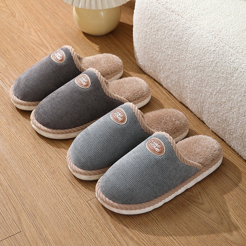 indoor non-slip thick bottom and warm keeping fluffy womens slippers slides slippers Mens slippers croc charms womens shoes