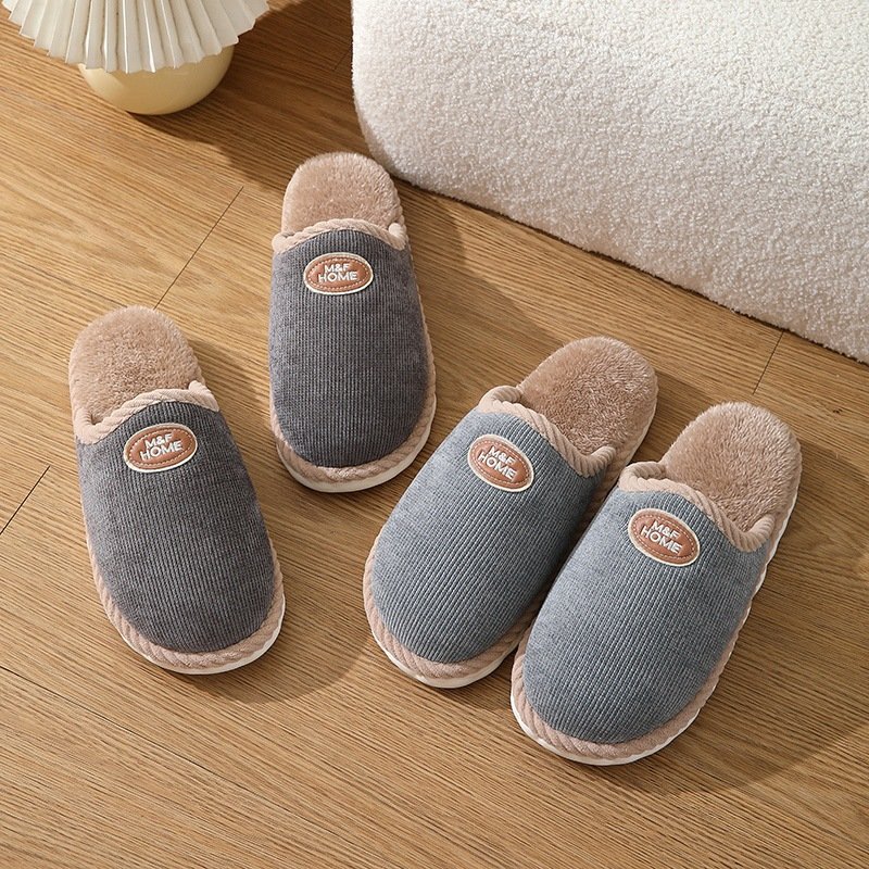 indoor non-slip thick bottom and warm keeping fluffy womens slippers slides slippers Mens slippers croc charms womens shoes