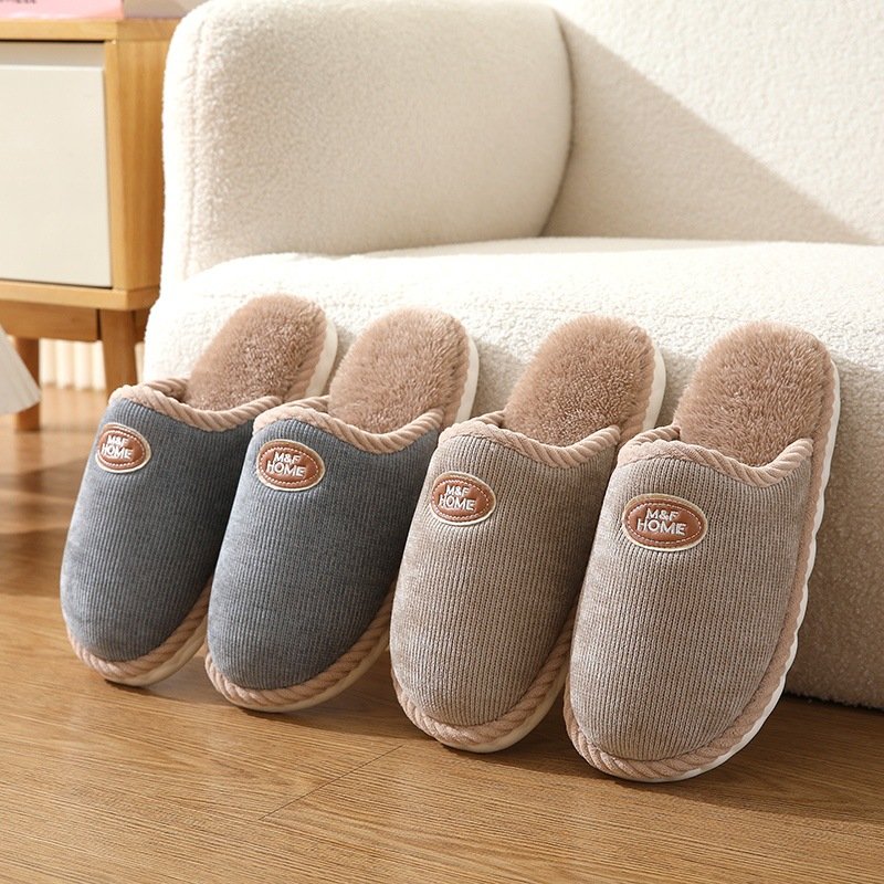 indoor non-slip thick bottom and warm keeping fluffy womens slippers slides slippers Mens slippers croc charms womens shoes