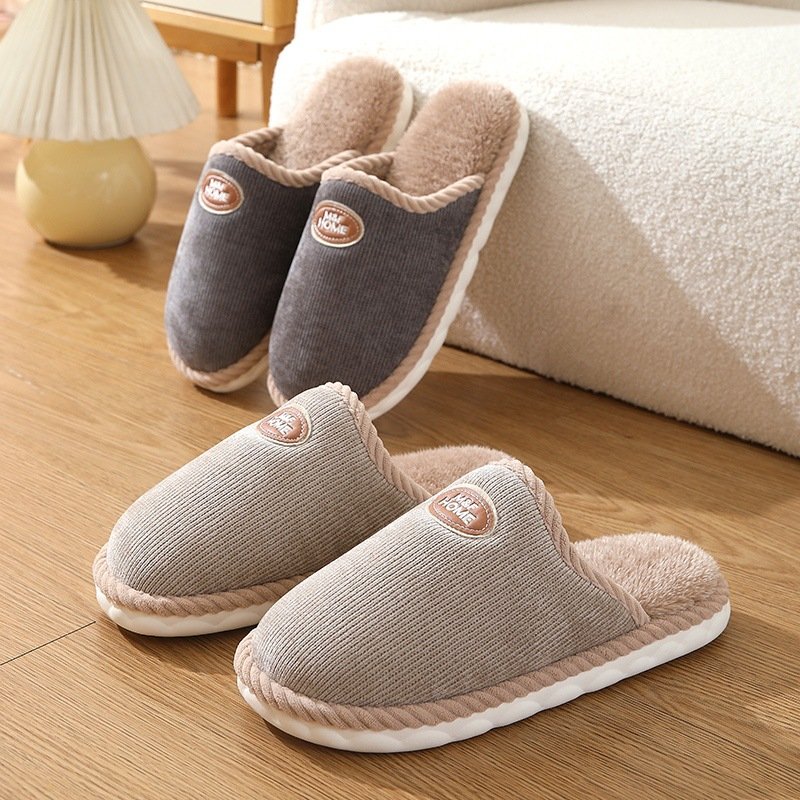 indoor non-slip thick bottom and warm keeping fluffy womens slippers slides slippers Mens slippers croc charms womens shoes