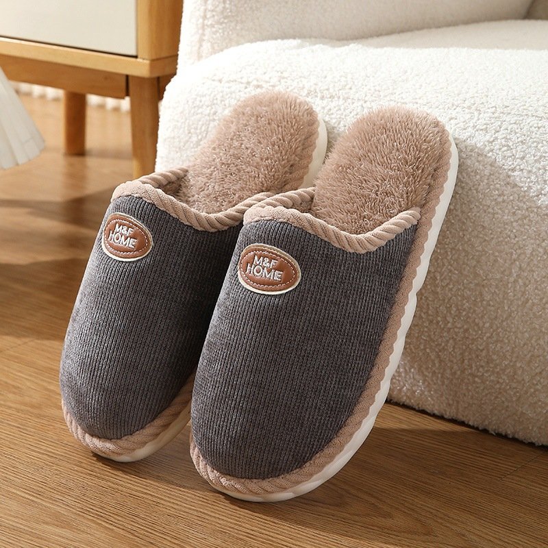 indoor non-slip thick bottom and warm keeping fluffy womens slippers slides slippers Mens slippers croc charms womens shoes