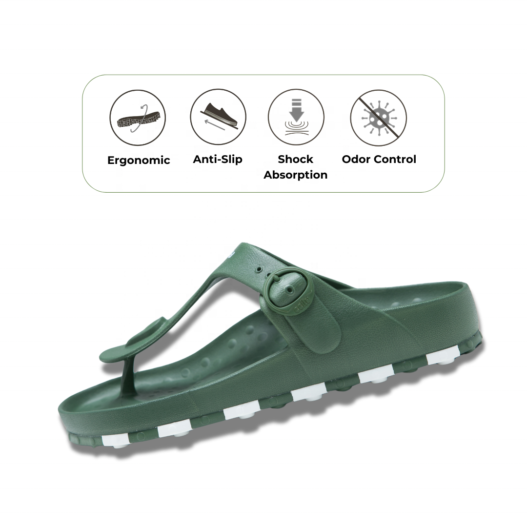 Summer 2024 New Vegan Odor Control Non Slip T Strap Buckle Slides Slippers For Outdoor Wear Kg06