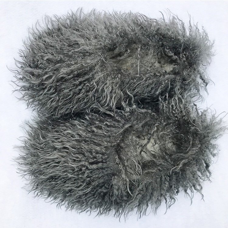 Winter Indoor Women Bedroom Brown Long Hair Soft Furry Slides Warm Sheep Mongolian Fur Slippers
