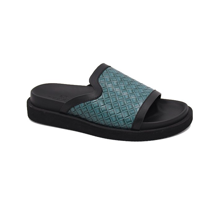 Fashion Original Quality robber Sole Men's Genuine Leather custom oem odm service custom brand summer leather slipper men