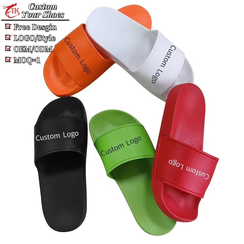 ODM OEM Men Women Slippers Custom 3D Screen Print Design LOGO Unisex Slides Slipper Casual Home Rubber Slippers Manufacturer