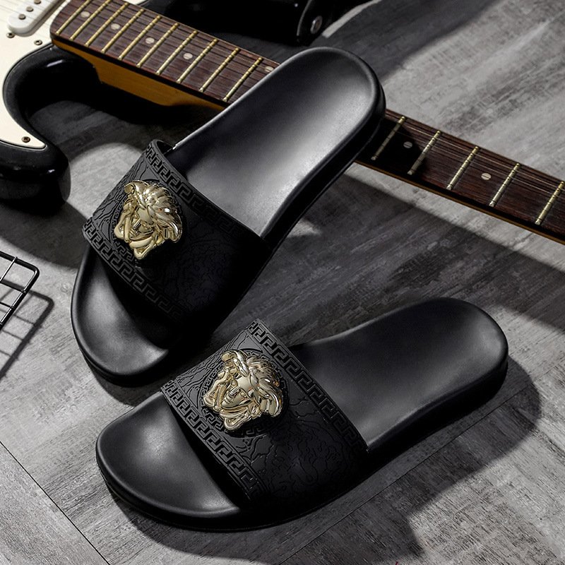 2023 Brand Slippers Men Sandals Slippers Male Rubber Men Slides Sandals Beach Men Plus Size