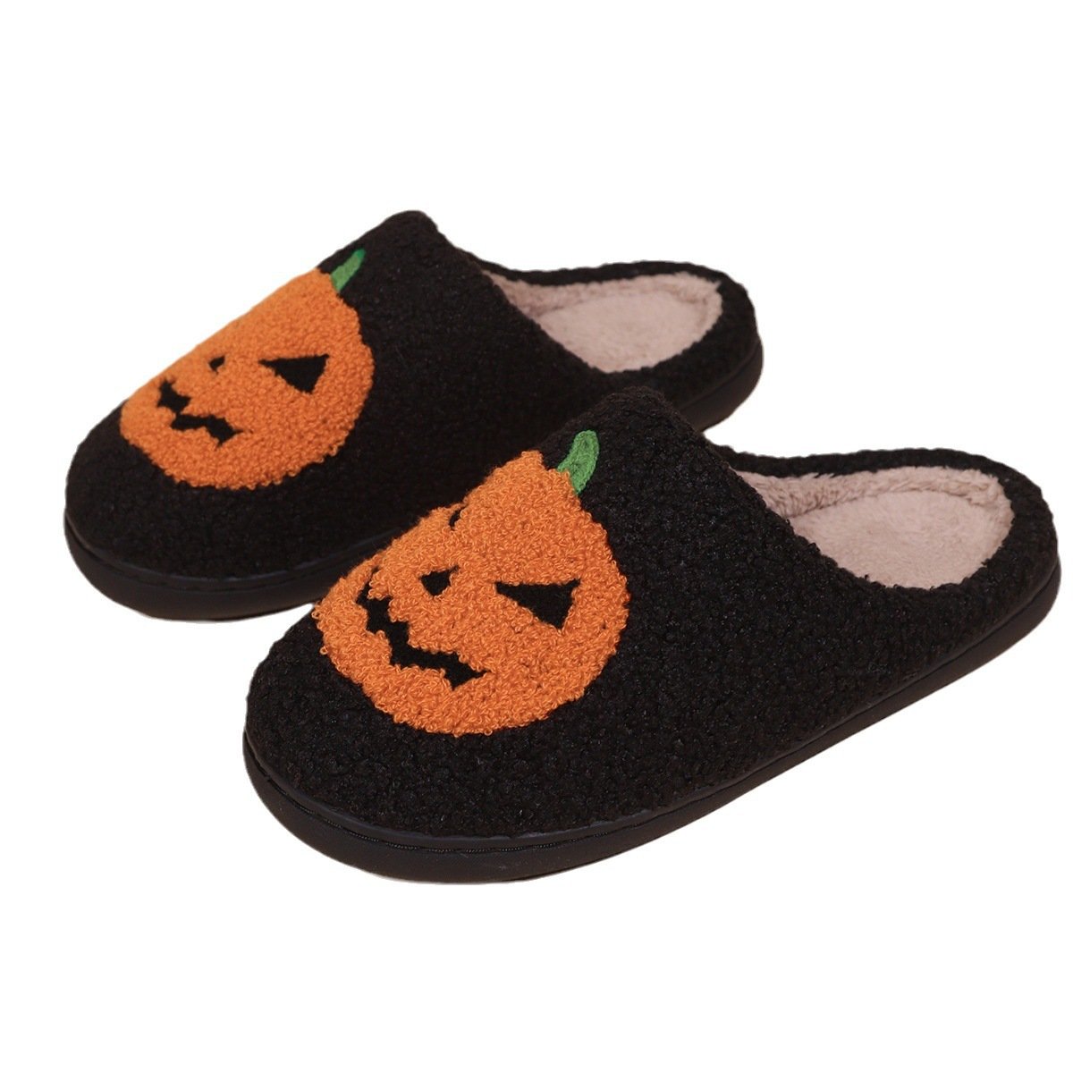 2024 Hot Selling Halloween Autumn and Winter Warm Home Slippers Cute and Personalized Pumpkin Cotton Fashion Slippers Wholesale