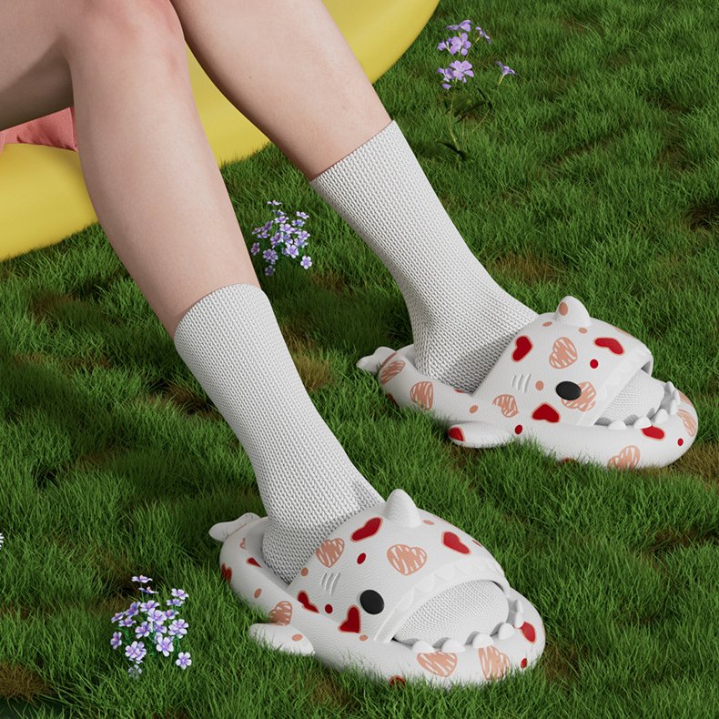 Unisex Cute Strawberry Animals Shower Bathroom Platform Eva Foam Pillow Gradient Cloud Shark Slide Slipper for Women men