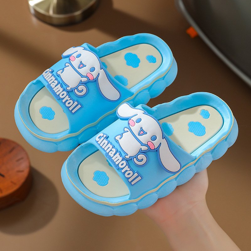 New Kids Slippers Summer Girls Sandals Boys Cartoon Sanrios Kuromi My Melody KT Cat Home Korean Anti-slip Parent-Child Slippers