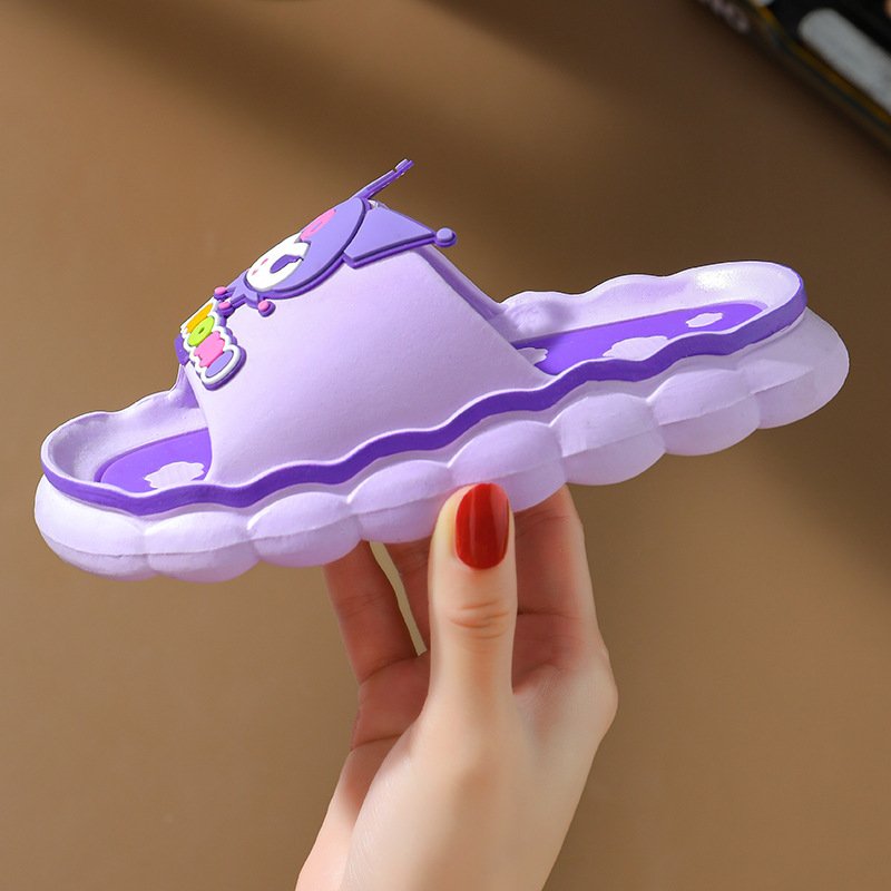 New Kids Slippers Summer Girls Sandals Boys Cartoon Sanrios Kuromi My Melody KT Cat Home Korean Anti-slip Parent-Child Slippers