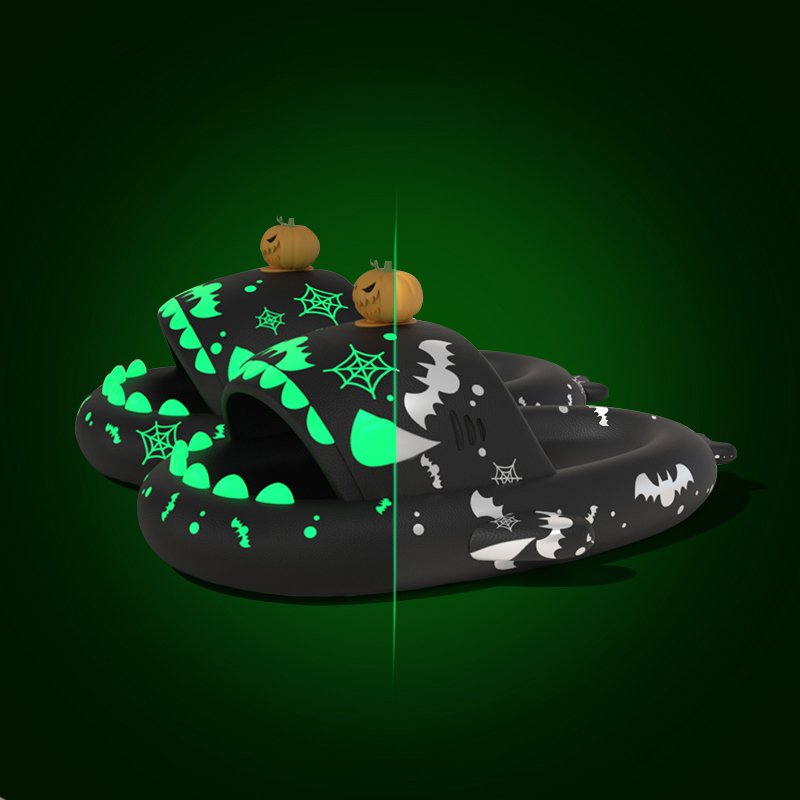 Shark Slides Sandals Soft Sole Halloween Style Slides Slippers Halloween Pumpkin Santa Hats Slippers Wholesale