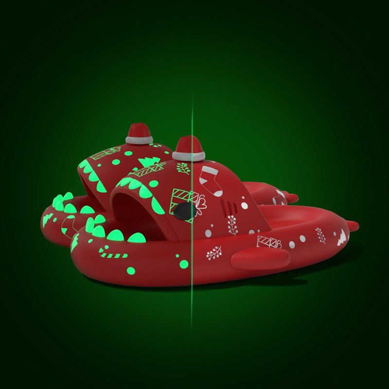 Shark Slides Sandals Soft Sole Halloween Style Slides Slippers Halloween Pumpkin Santa Hats Slippers Wholesale
