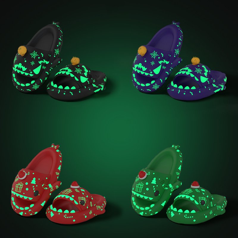 Shark Slides Sandals Soft Sole Halloween Style Slides Slippers Halloween Pumpkin Santa Hats Slippers Wholesale
