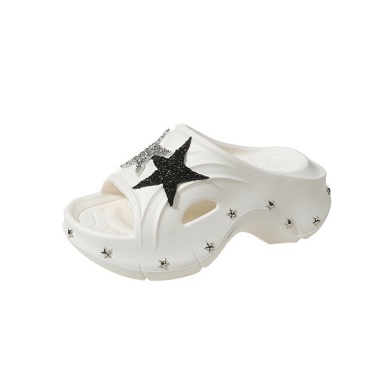High-heeled Wedges Slippers Beach Platform Sandals Summer Beach Outdoor Casual Thick Sole Luxury Slides For Women Custom Charms