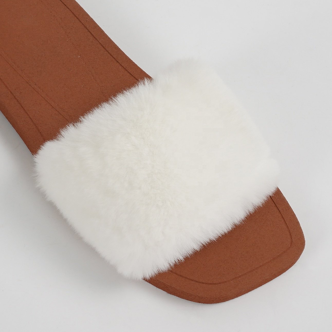 SUPER CUTE WOMEN HOME SHOES FLUFFY SLIPPERS FAUX FUR FLAT SANDALS WOMAN CLOG SLIDES