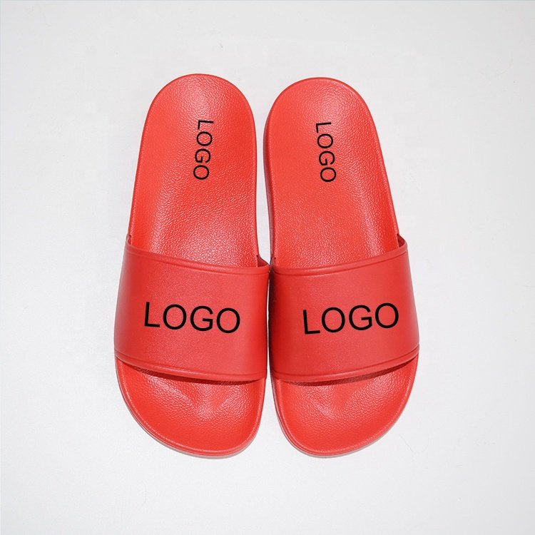 Unisex wholesale promotional flipflop 2021 cheap price EVA PVC orange slippers, 3D emboss printed men women slippers flip flop