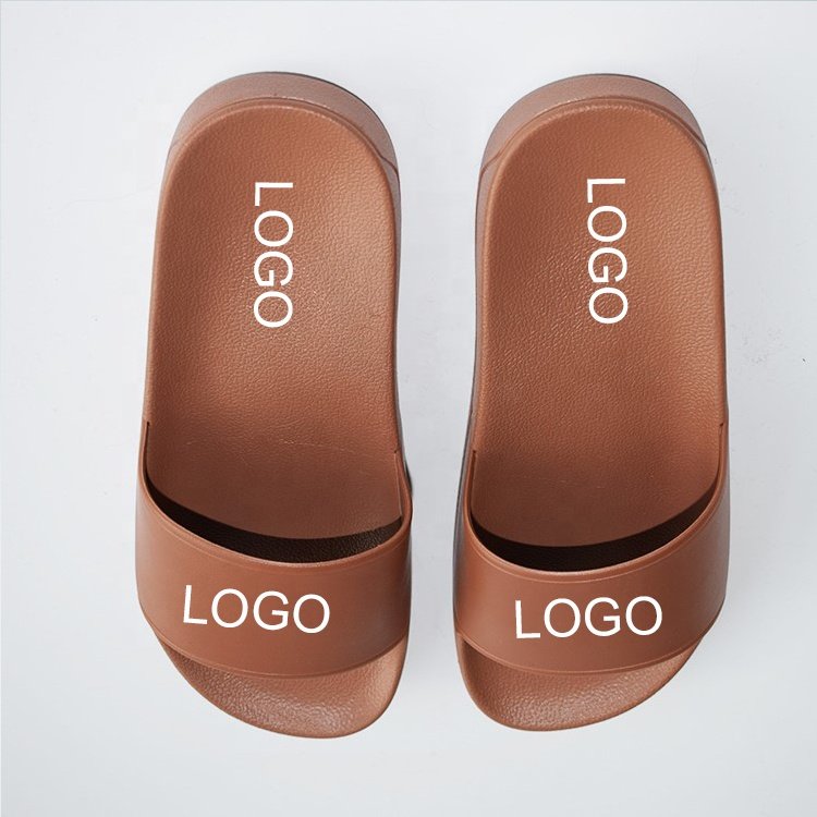 Unisex wholesale promotional flipflop 2021 cheap price EVA PVC orange slippers, 3D emboss printed men women slippers flip flop