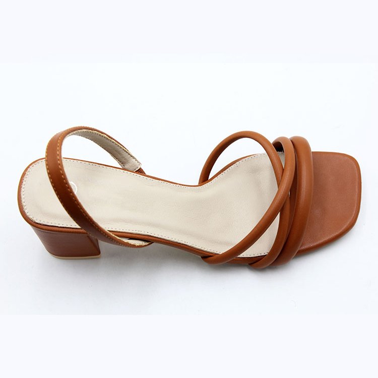 2024 Summer Fashion Luxury Ladies Heeled Sandals Non-Slip Casual Retro Square Open-Toe High-Heeled Slippers
