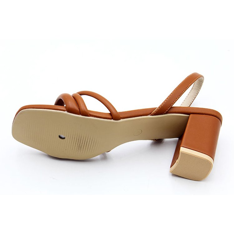 2024 Summer Fashion Luxury Ladies Heeled Sandals Non-Slip Casual Retro Square Open-Toe High-Heeled Slippers