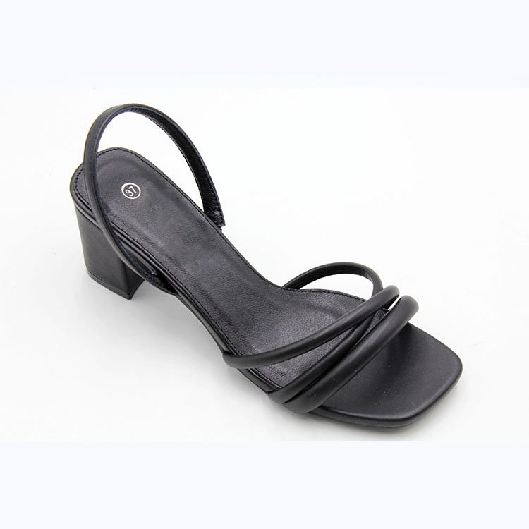 2024 Summer Fashion Luxury Ladies Heeled Sandals Non-Slip Casual Retro Square Open-Toe High-Heeled Slippers