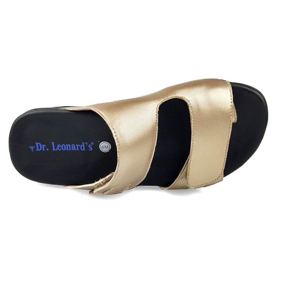 Leather Orthopedic Sandals Black Casual Diabetic Shoes for Women Ladies Arch Support Slippers Light OEM Outdoor Medical
