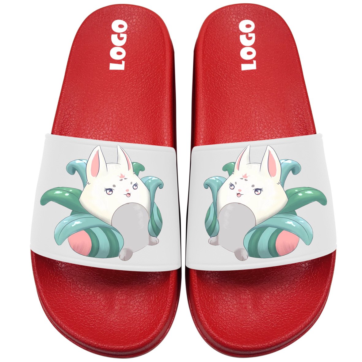 Factory wholesale anti-slip Large size Beach unisex Embossing Printing Custom Logo PVC Slippers for ladies