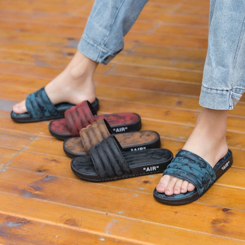 New Camouflage Leather Slippers Air Cushion Anti-slip Outdoor Fashion PVC Slides slipper for men