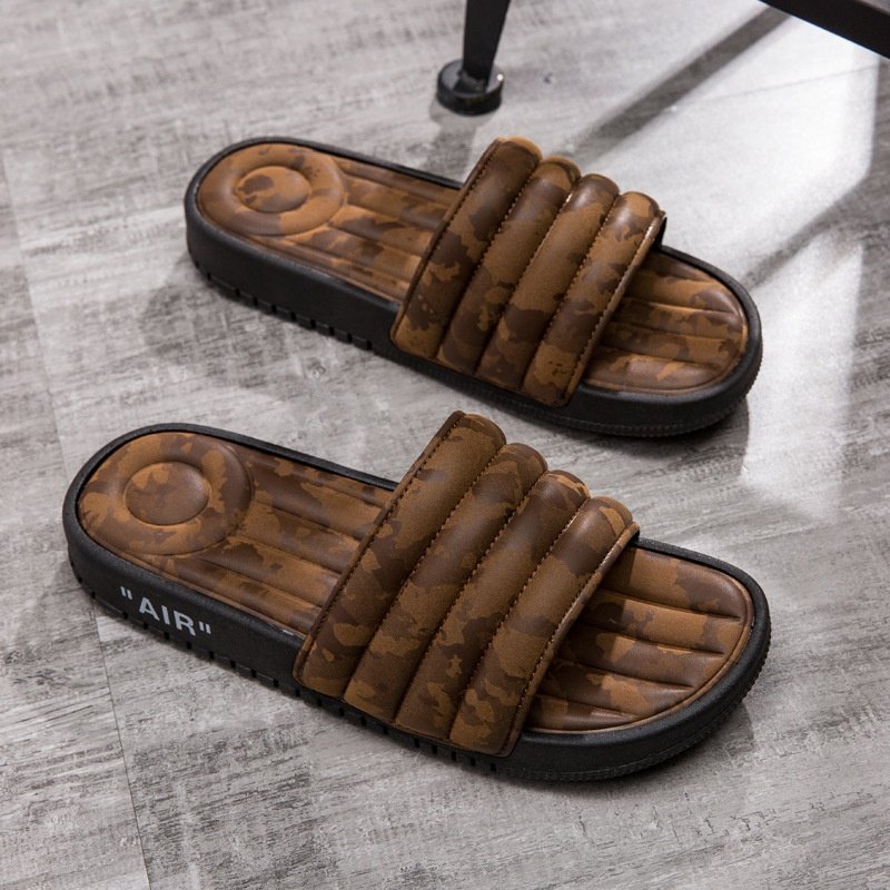 New Camouflage Leather Slippers Air Cushion Anti-slip Outdoor Fashion PVC Slides slipper for men