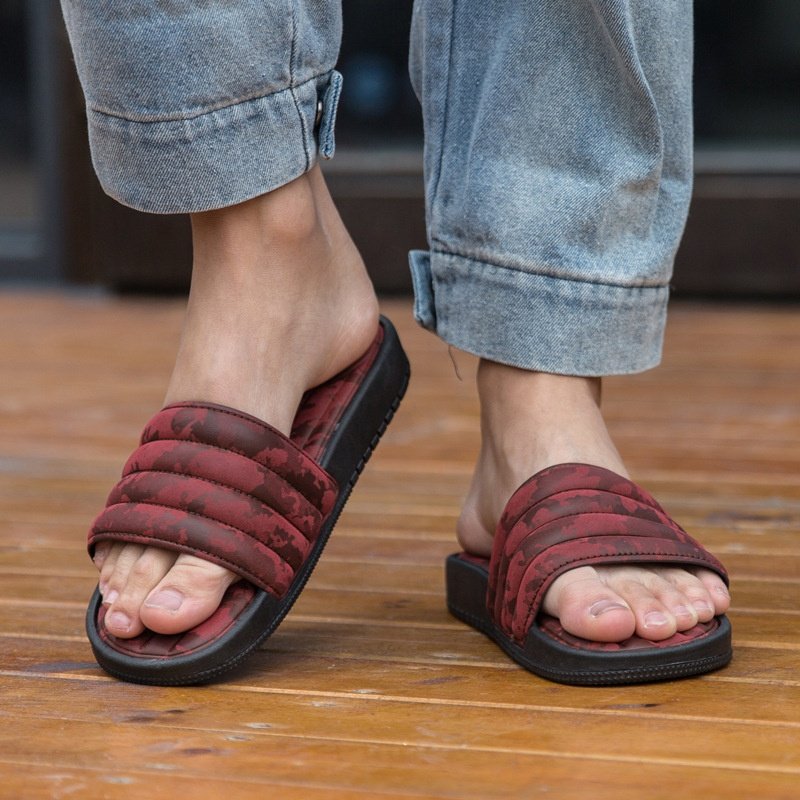 New Camouflage Leather Slippers Air Cushion Anti-slip Outdoor Fashion PVC Slides slipper for men