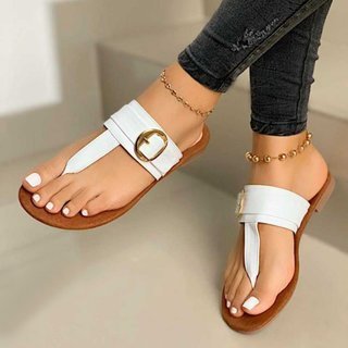 Hot items summer casual t-strap women slides slippers outer wear lady thong sandals flat heel comfy female flip flops