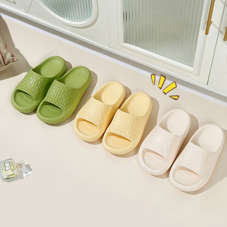 Fashion Open Toe Sandals Solid Color Thickened Sole EVA Cloud Slides Pillow Slippers for Women