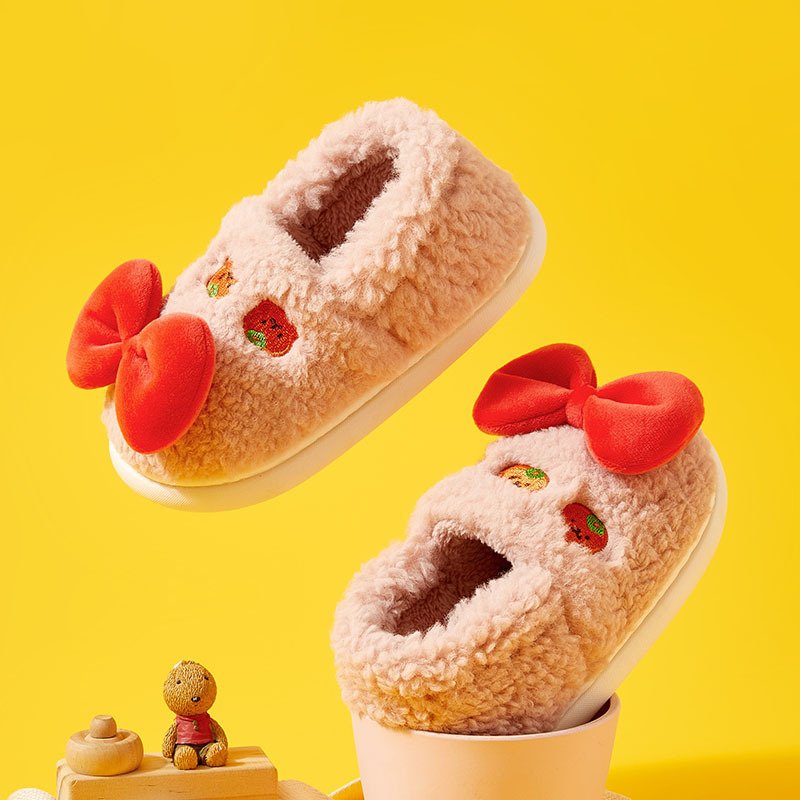 New arrival Sandals Boys Unisex school Slippers girls kids plush furry slippers kids shoes winter Slip On Baby 1- 3 years old