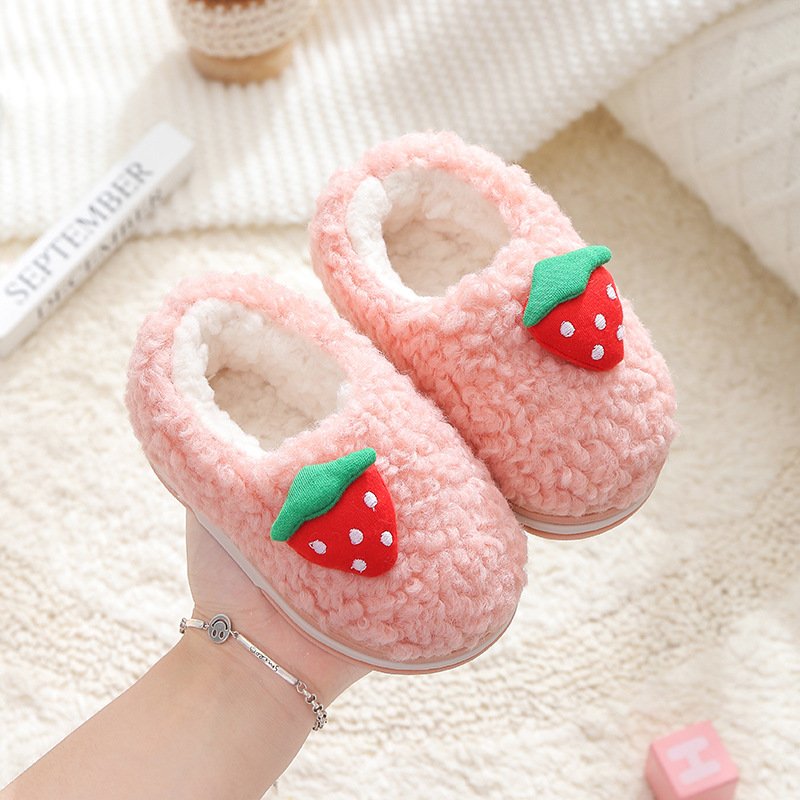 New born sandals new fashion Non-slip soft baby winter sandals warm kids shoes fruit print sandals 1- 3 years old slides