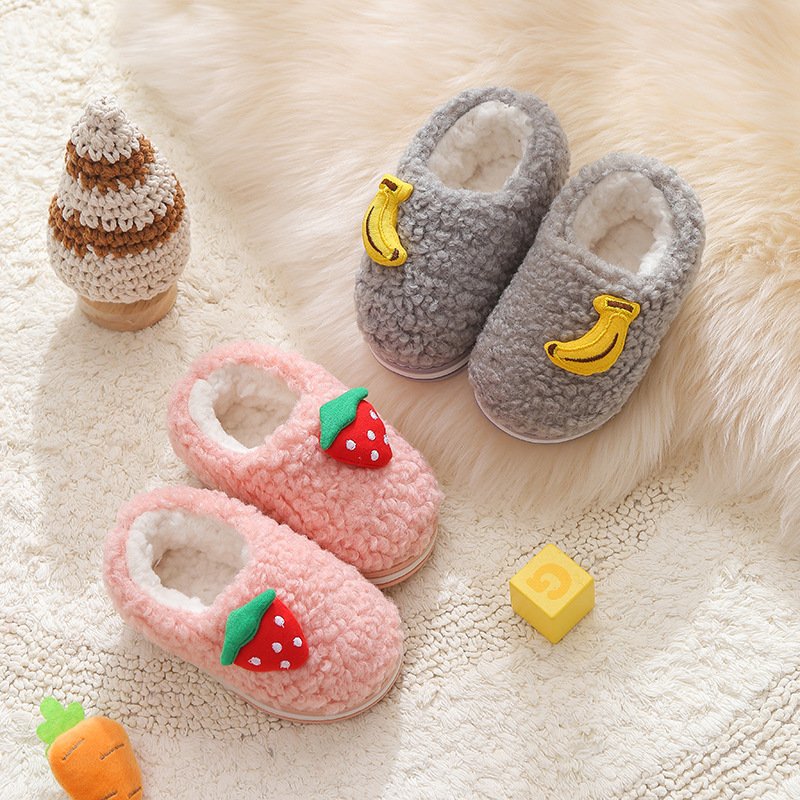 New born sandals new fashion Non-slip soft baby winter sandals warm kids shoes fruit print sandals 1- 3 years old slides