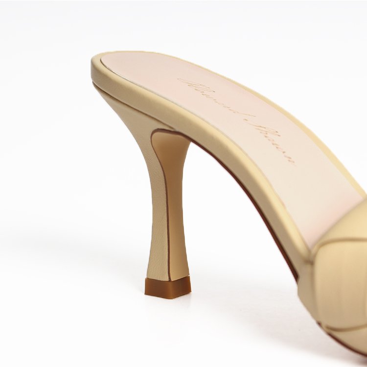 Custom High Heeled PU Inlaid Summer Slippers for Women Anti-Slippery Open Back Counter Latest Sexy Nightclub Sandal Shoes