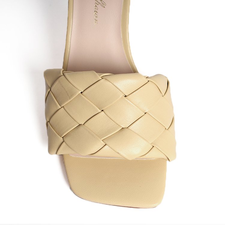 Custom High Heeled PU Inlaid Summer Slippers for Women Anti-Slippery Open Back Counter Latest Sexy Nightclub Sandal Shoes