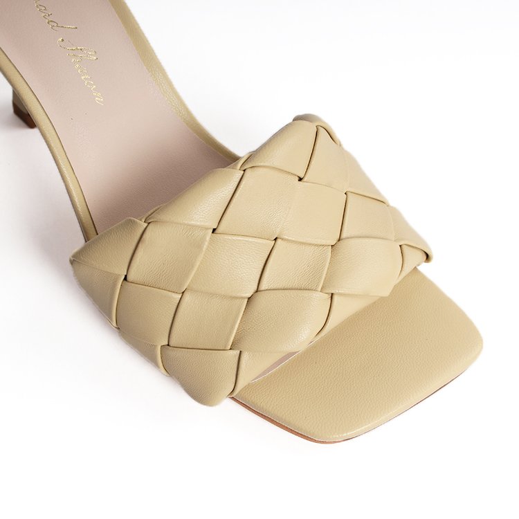 Custom High Heeled PU Inlaid Summer Slippers for Women Anti-Slippery Open Back Counter Latest Sexy Nightclub Sandal Shoes