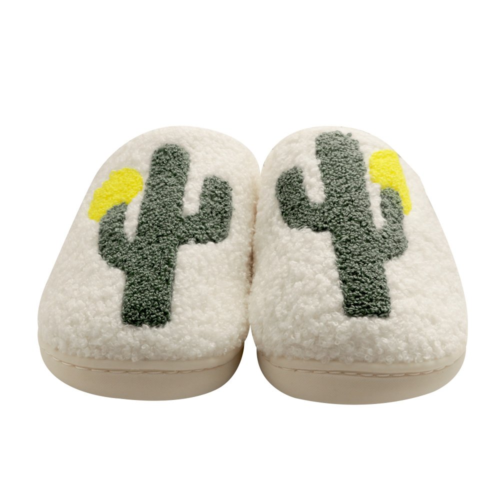 HF 2024 women cactus shape fashion high quality winter warm big cactus slides slippers