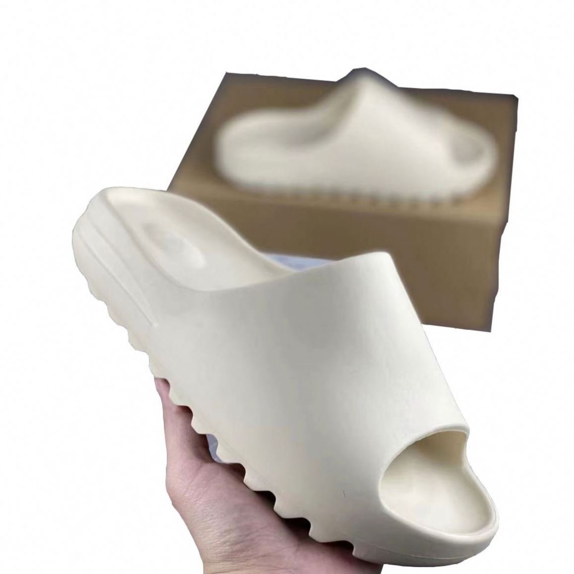 Factory Wholesale High Quality EVA With box Slides For Men shoe Woman Sand color Slides Yeziee Slides Slippers