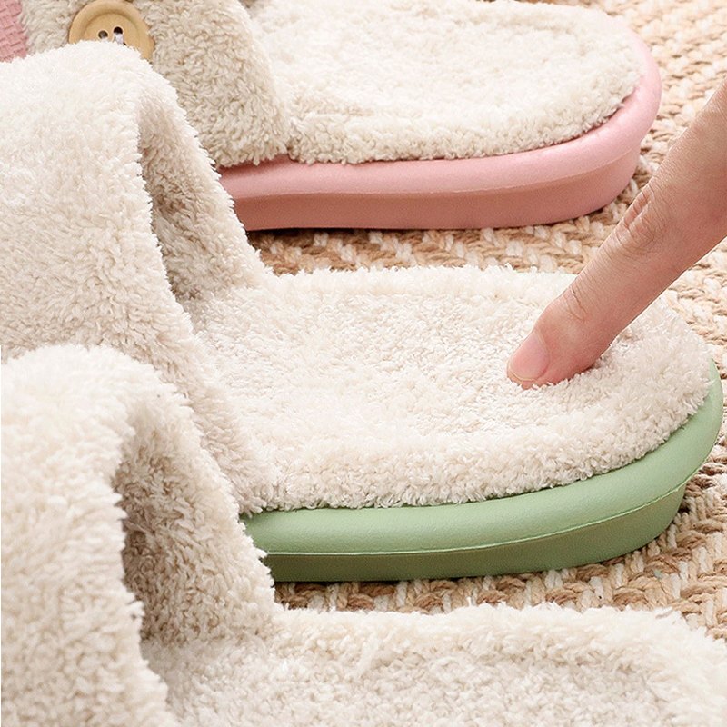 New Removable Cotton Fabric Lining Womens Men Home Winter Warm Plush Mules Slides Slippers Women Men's Custom Logo