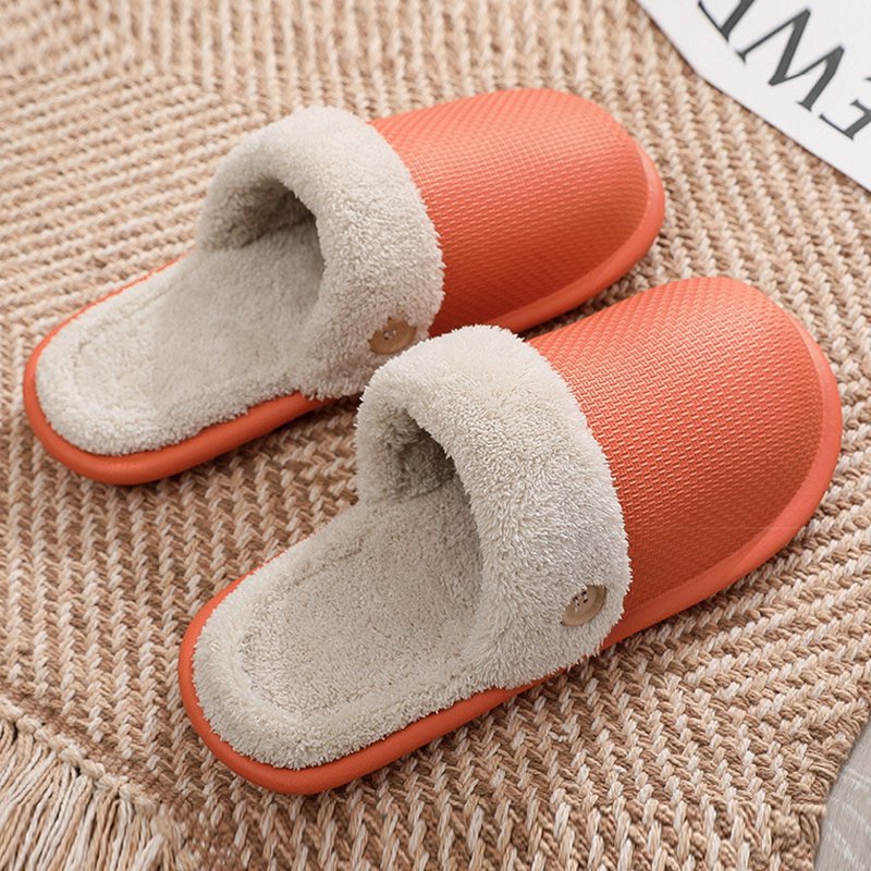 New Removable Cotton Fabric Lining Womens Men Home Winter Warm Plush Mules Slides Slippers Women Men's Custom Logo