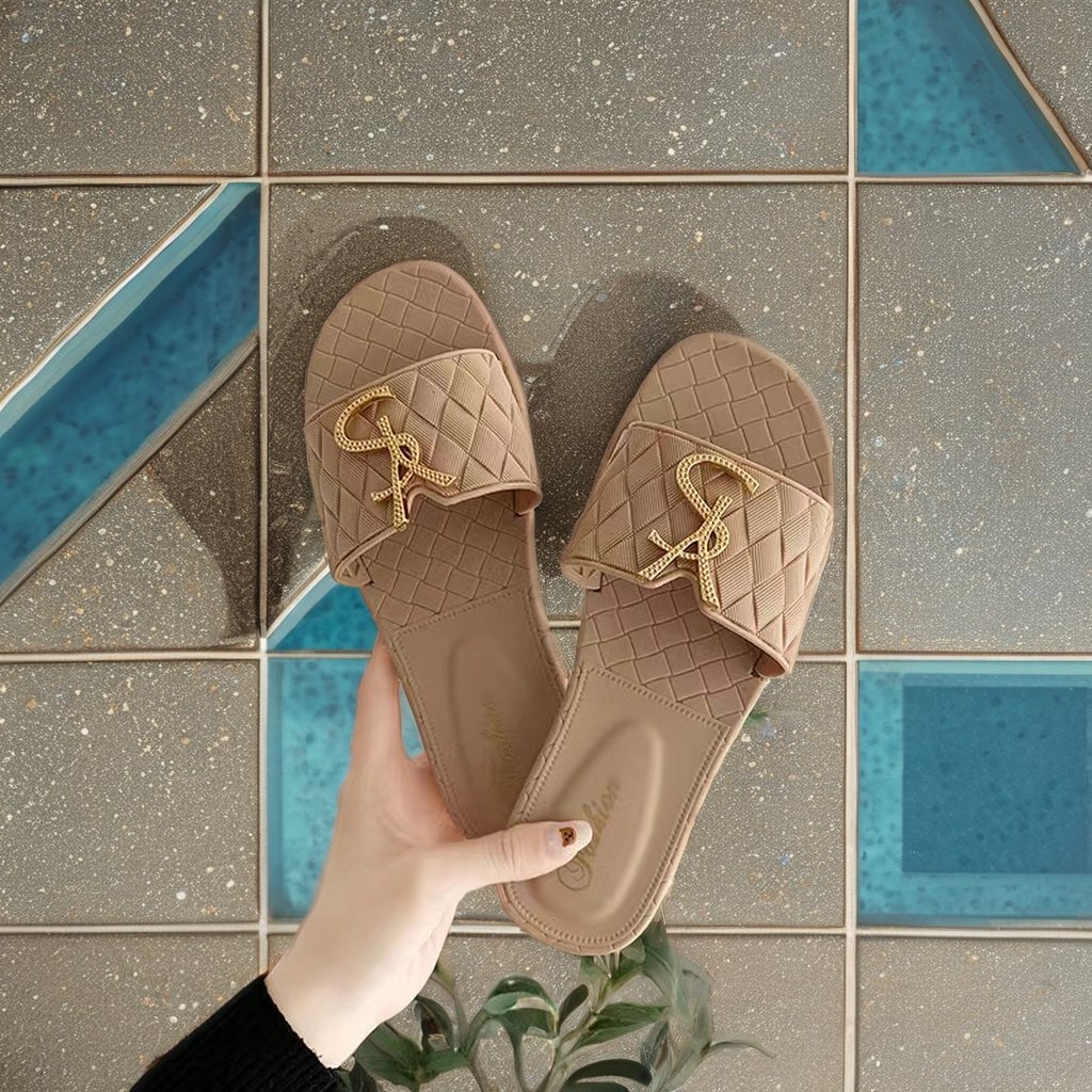 2023 Branded Women's Summer Flat Slip-On Indoor Home Slides Slippers Cheap Price Wholesale Sandals
