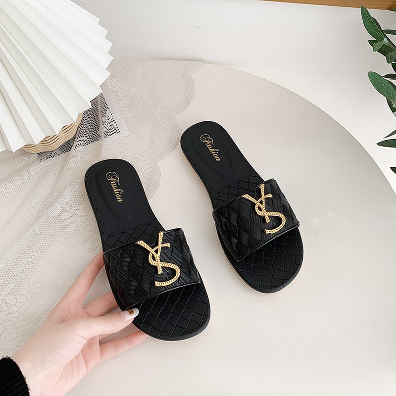 2023 Branded Women's Summer Flat Slip-On Indoor Home Slides Slippers Cheap Price Wholesale Sandals
