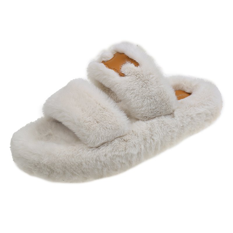 Women's Fashion Soft Indoor Home Fluffy Fuzzy Sheep Skin Slippers Real Wool Fur Open Toe Fur Slides Slippers