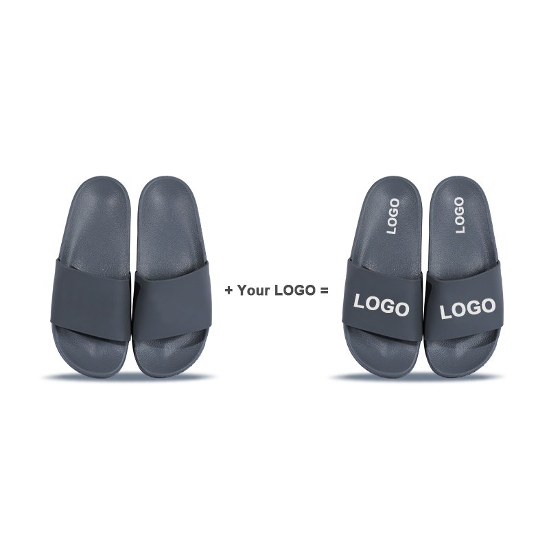Fast Production Time Custom LOGO PVC Fur Laser Printed Upper Breathable Men Custom LOGO Slippers Slides