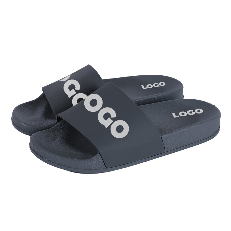 Fast Production Time Custom LOGO PVC Fur Laser Printed Upper Breathable Men Custom LOGO Slippers Slides